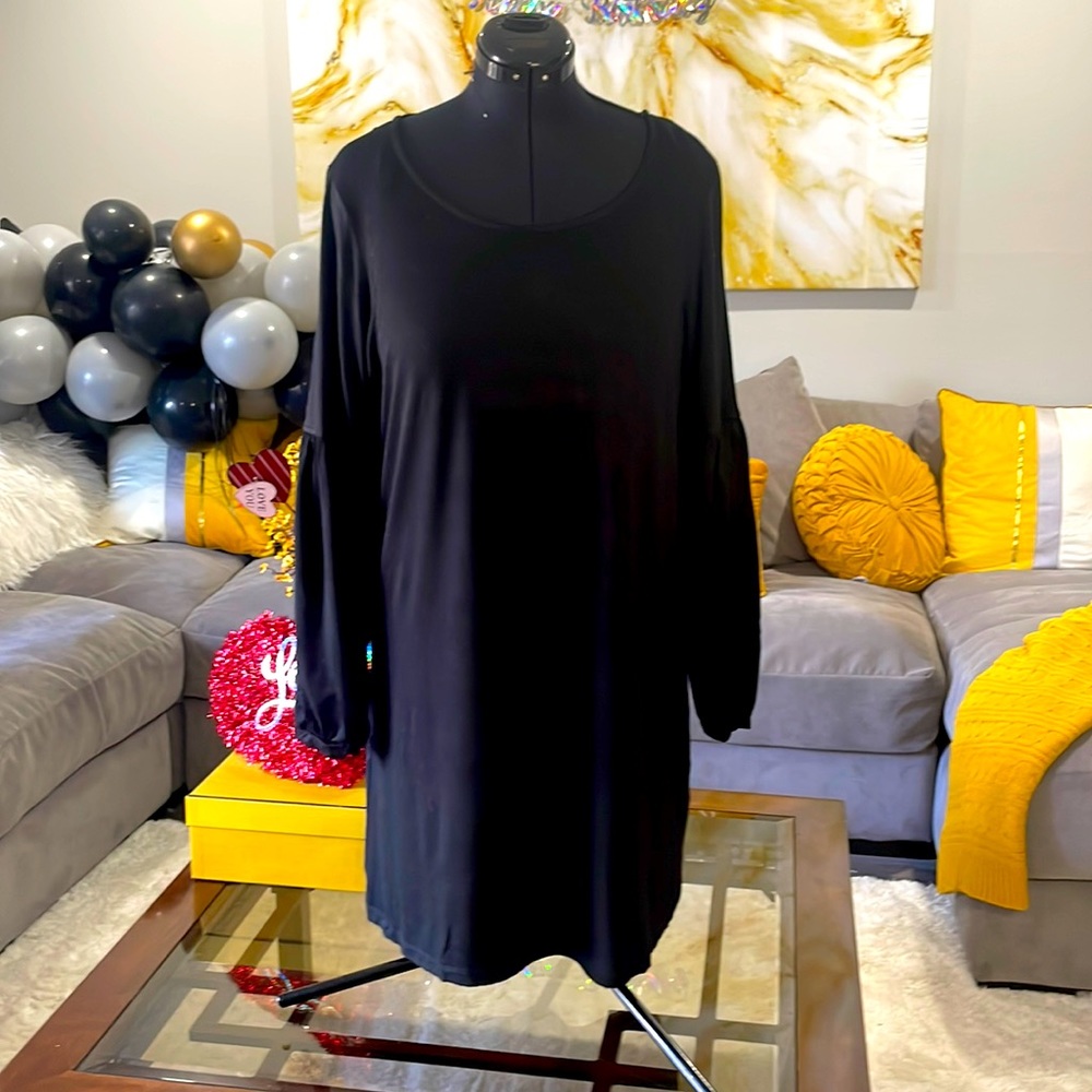 Mercer & Madison black dress with bell sleeves. Size XL